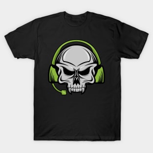 Skull with a headset for Music Lovers T-Shirt